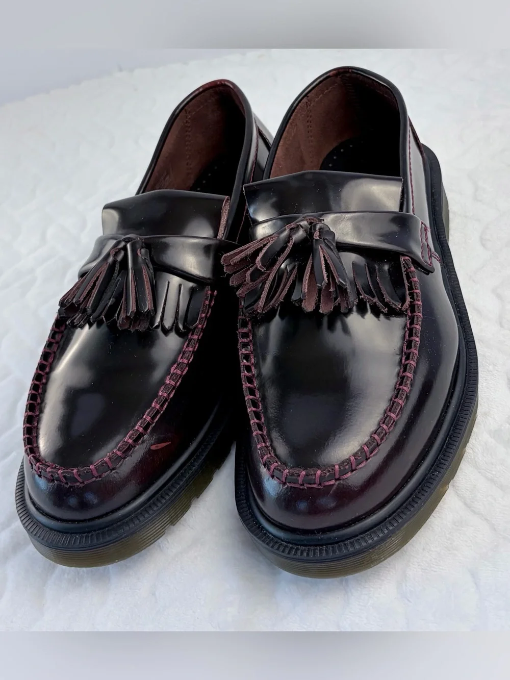 Dr. Martens Adrian Tassel Unisex Leather Loafers Burgundy Women’s 8 Men’s 7
